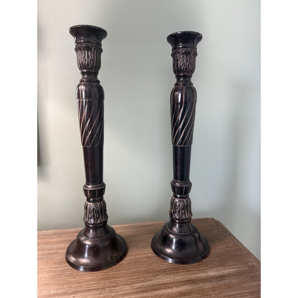 Southern Living at Home-Set of 2 - 14.5” Tall “Garrity House Candlestick” Heavy